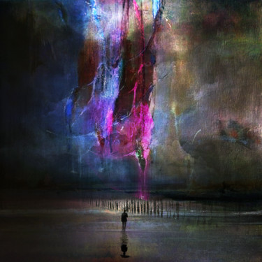 Картина под названием "Les nuages reparten…" - Dodi Ballada, Подлинное произведение искусства, Акрил
