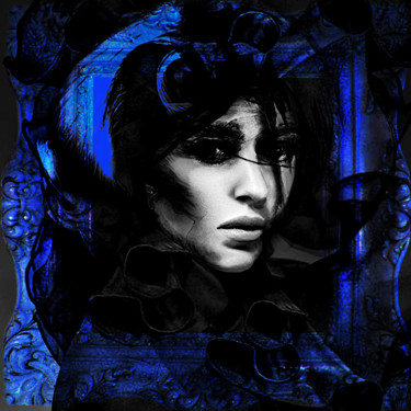 Digital Arts titled "royal blue" by Dodi Ballada, Original Artwork, Digital Painting