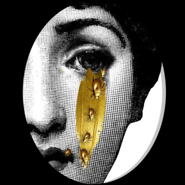 Digitale Kunst mit dem Titel "Lina Cavalieri tears" von Dodi Ballada, Original-Kunstwerk, Digitale Malerei