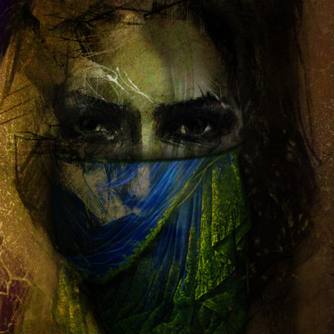 Digital Arts titled "art mask five" by Dodi Ballada, Original Artwork, Digital Painting