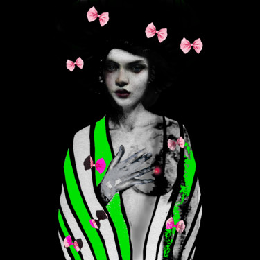 Digital Arts titled "A geisha has studie…" by Dodi Ballada, Original Artwork, Digital Painting