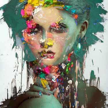 Digital Arts titled "Pearl earrings in 2…" by Dodi Ballada, Original Artwork, Digital Painting