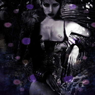 Arts numériques intitulée "Purple full bloom" par Dodi Ballada, Œuvre d'art originale, Peinture numérique