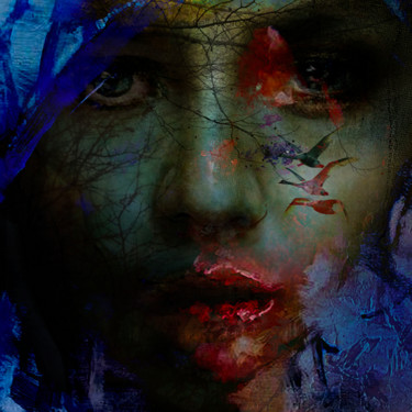 Цифровое искусство под названием "I hear the trees ru…" - Dodi Ballada, Подлинное произведение искусства, Цифровая живопись