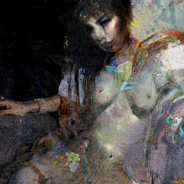 Digitale Kunst mit dem Titel "She was swimming in…" von Dodi Ballada, Original-Kunstwerk, 2D digitale Arbeit
