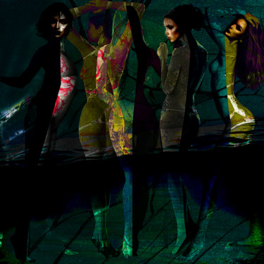 Digitale Kunst mit dem Titel "girls girls" von Dodi Ballada, Original-Kunstwerk, 2D digitale Arbeit