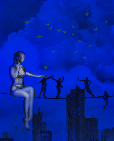 Arte digitale intitolato "On a busy night" da Dodi Ballada, Opera d'arte originale, Lavoro digitale 2D