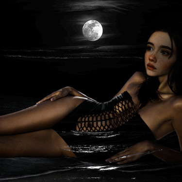 "Midnight swim on a…" başlıklı Dijital Sanat Dodi Ballada tarafından, Orijinal sanat, 2D Dijital Çalışma