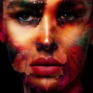 Digital Arts titled "Autumnal face" by Dodi Ballada, Original Artwork, 2D Digital Work