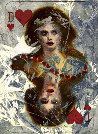 Grafika cyfrowa / sztuka generowana cyfrowo zatytułowany „The Queen of Hearts…” autorstwa Dodi Ballada, Oryginalna praca, 2D…