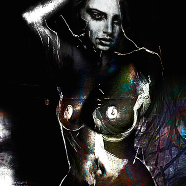 Digitale Kunst getiteld "Into the darkness t…" door Dodi Ballada, Origineel Kunstwerk, 2D Digital Work