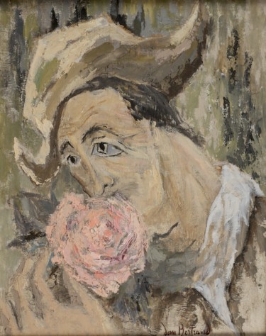 Peinture intitulée "La rose du jardinie…" par Dominique Bertrand, Œuvre d'art originale, Huile