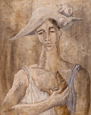 Peinture intitulée "Arlequin avec Ulla.…" par Dominique Bertrand, Œuvre d'art originale, Huile