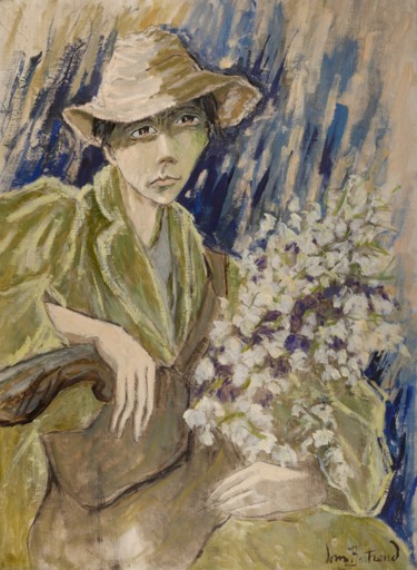 Peinture intitulée "Marchand de fleurs.…" par Dominique Bertrand, Œuvre d'art originale, Huile