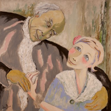 Peinture intitulée "Couple (5)" par Dominique Bertrand, Œuvre d'art originale, Huile