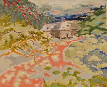 Painting titled "Clos de Fougères (1)" by Dominique Bertrand, Original Artwork, Oil