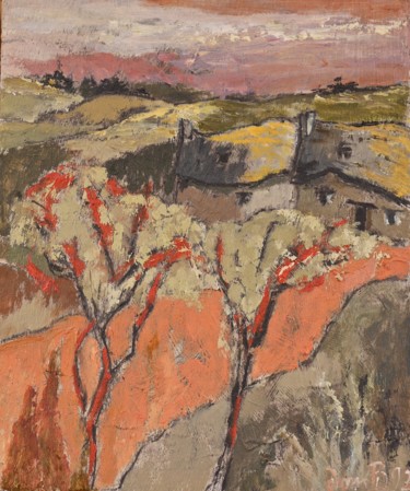 Painting titled "Clos de Fougères (B…" by Dominique Bertrand, Original Artwork, Oil