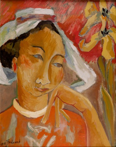 Peinture intitulée "La Bretonne" par Dominique Bertrand, Œuvre d'art originale, Huile