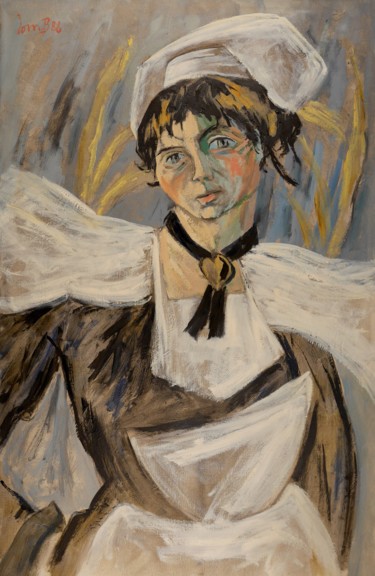 Peinture intitulée "Jeune Bretonne - Ma…" par Dominique Bertrand, Œuvre d'art originale, Huile