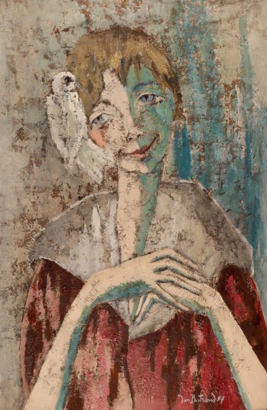 Peinture intitulée "Marie-Claire à l'oi…" par Dominique Bertrand, Œuvre d'art originale, Huile