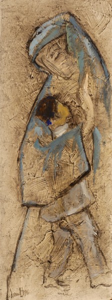 Pittura intitolato "Maternité (en haute…" da Dominique Bertrand, Opera d'arte originale, Olio