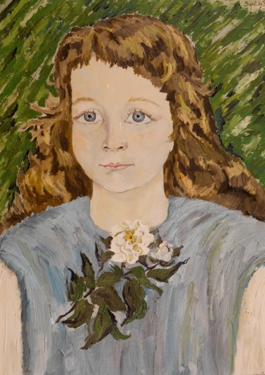 Painting titled "Valérie" by Dominique Bertrand, Original Artwork, Oil