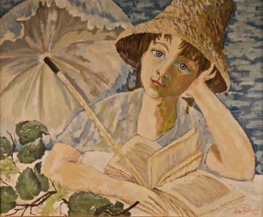 Schilderij getiteld "Valérie enfant" door Dominique Bertrand, Origineel Kunstwerk, Olie