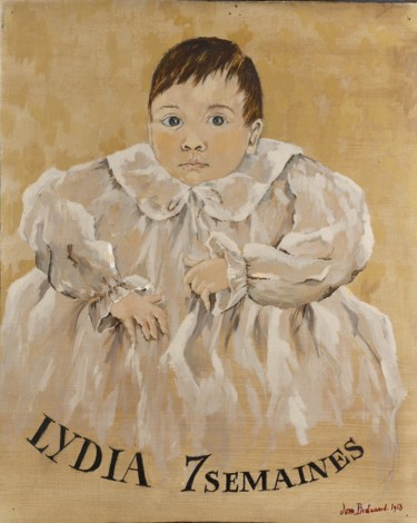 Peinture intitulée "Lydia sept semaines" par Dominique Bertrand, Œuvre d'art originale, Huile