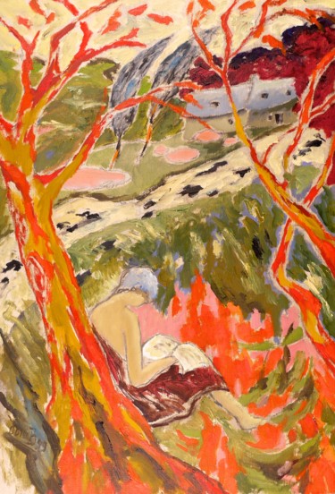 Peinture intitulée "Dans le buisson rou…" par Dominique Bertrand, Œuvre d'art originale, Huile
