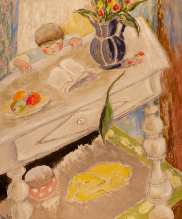 Peinture intitulée "Douceur de la table" par Dominique Bertrand, Œuvre d'art originale, Huile