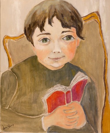 Peinture intitulée "Lydia enfant" par Dominique Bertrand, Œuvre d'art originale, Huile