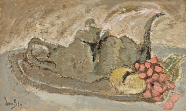 Ζωγραφική με τίτλο "Théière grise" από Dominique Bertrand, Αυθεντικά έργα τέχνης, Λάδι