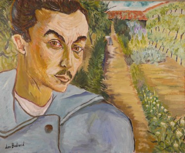 Peinture intitulée "Autoportrait au Ver…" par Dominique Bertrand, Œuvre d'art originale, Huile