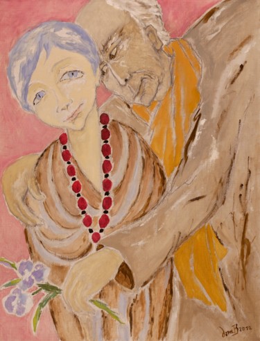 Peinture intitulée "Couple (7)" par Dominique Bertrand, Œuvre d'art originale, Huile