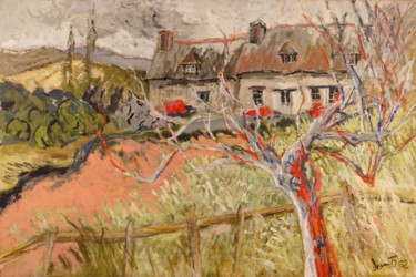 Painting titled "Clos-de-Fougères au…" by Dominique Bertrand, Original Artwork, Oil