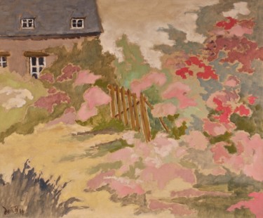 Painting titled "Le printemps à Clos…" by Dominique Bertrand, Original Artwork, Oil