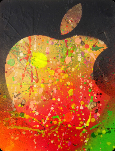 Pintura intitulada "Good apple" por Ami Nº1, Obras de arte originais, Tinta de esmalte