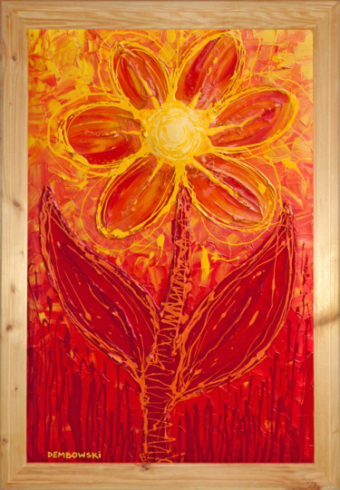 Peinture intitulée "Hot flower" par Ami Nº1, Œuvre d'art originale, Huile