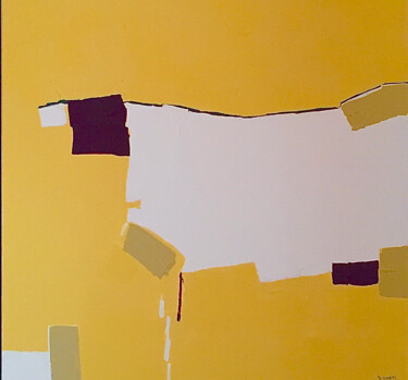 Painting titled "Composition jaune 2…" by Dominique Corti, Original Artwork, Acrylic