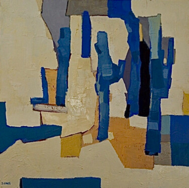 Картина под названием "La forêt bleue" - Dominique Corti, Подлинное произведение искусства, Масло Установлен на Деревянная р…