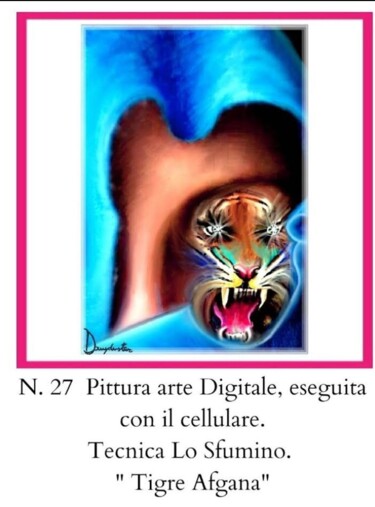 Arte digital titulada "Tigre Afgana" por Domyduster, Obra de arte original, Pintura Digital