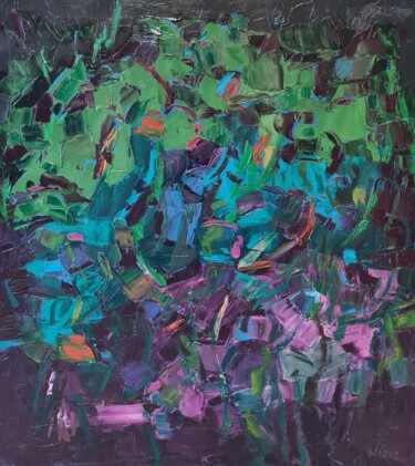 Pintura titulada "Cromatico notturno 2" por Domenico Asmone, Obra de arte original, Oleo Montado en Bastidor de camilla de m…