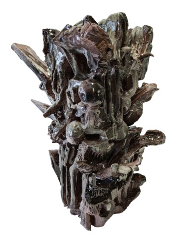 Sculpture titled "Cromatico bronzo" by Domenico Asmone, Original Artwork, Ceramics