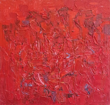 Pittura intitolato "Cromatico rossovero" da Domenico Asmone, Opera d'arte originale, Olio