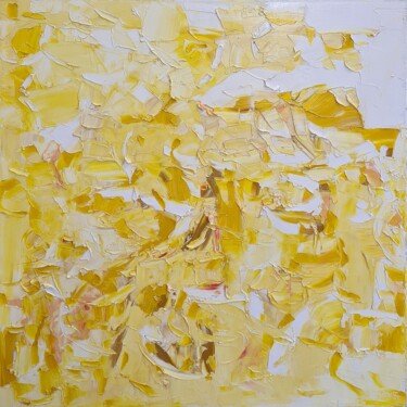 Painting titled "Cromatico giallo (e…" by Domenico Asmone, Original Artwork, Oil Mounted on Wood Stretcher frame
