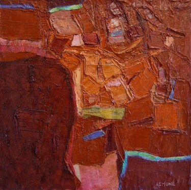 Pintura titulada "Cromatico rosso (Na…" por Domenico Asmone, Obra de arte original, Oleo Montado en Bastidor de camilla de m…