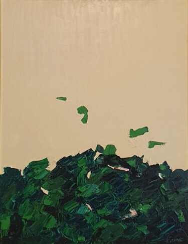 Pintura intitulada "cromatico verde (2)" por Domenico Asmone, Obras de arte originais, Óleo