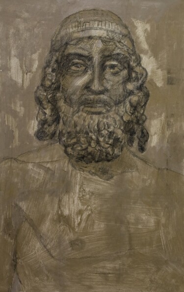 Картина под названием "Bronzo di Riace" - Domenico Asmone, Подлинное произведение искусства, Древесный уголь Установлен на Д…