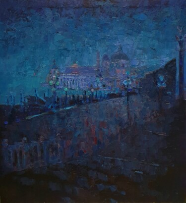 Painting titled "Venezia cromatica (…" by Domenico Asmone, Original Artwork, Oil Mounted on Wood Stretcher frame