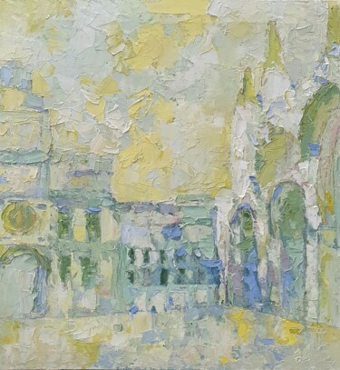 Painting titled "Venezia cromatica -…" by Domenico Asmone, Original Artwork, Oil Mounted on Wood Stretcher frame